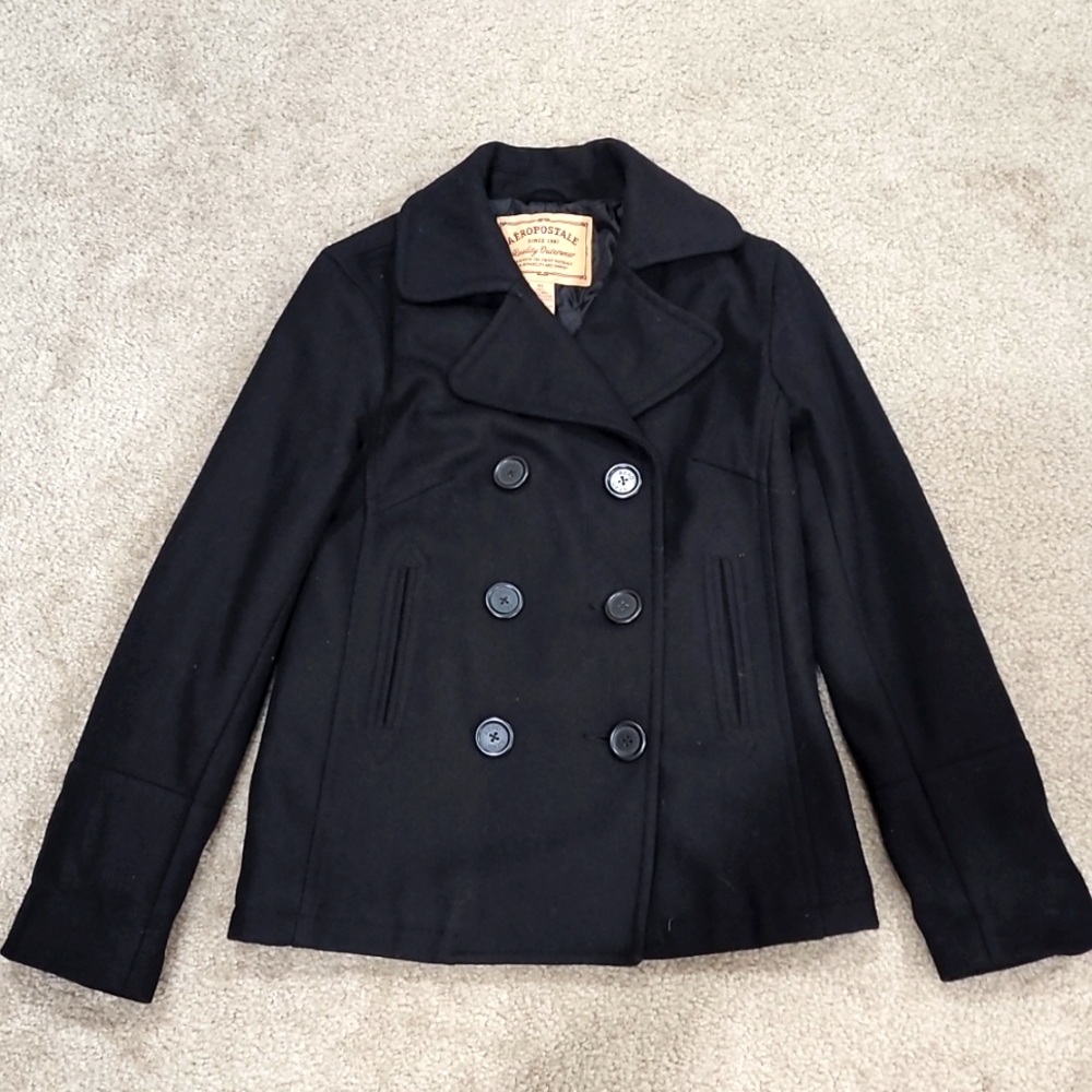 Aeropostale Women's Wool Blend Peacoat, Size XS